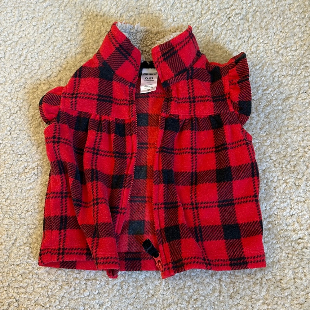 Carters vest with furry collar - 6m
